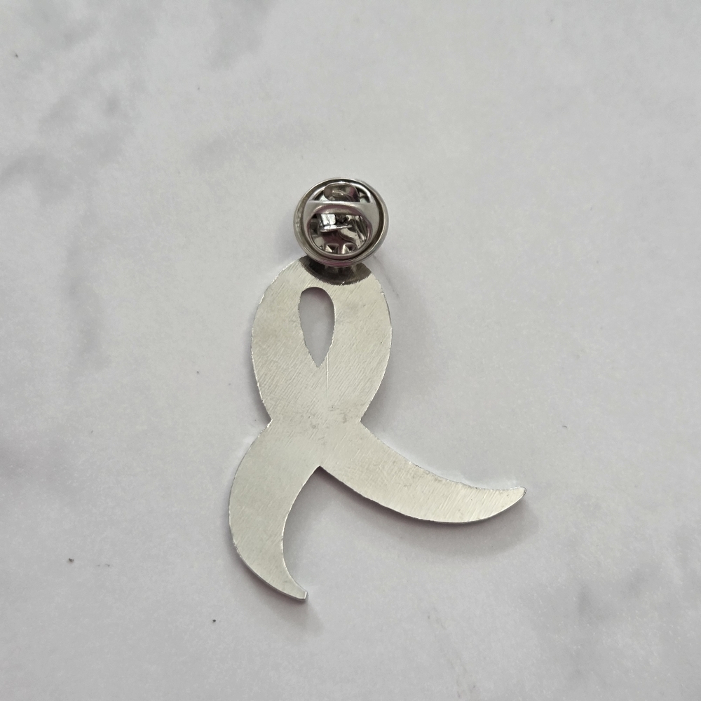 Pink Breast Cancer Awareness Ribbon Enamel Pin - Picture 4 of 6
